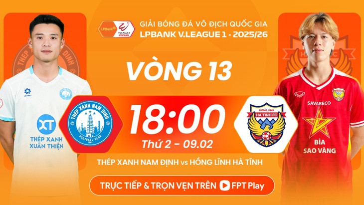 Lịch thi đấu bóng đá hôm nay ngày 9/2 - 10/2: Nam Định đấu Hà Tĩnh- Ảnh 1.