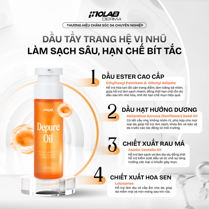 Inolab Derma chính thức ra mắt Dầu tẩy trang Depure Oil: Ứng dụng công nghệ vi nhũ sạch sâu đa tầng cho da- Ảnh 3. Inolab Derma chính thức ra mắt Dầu tẩy trang Depure Oil: Ứng dụng công nghệ vi nhũ sạch sâu đa tầng cho da- Ảnh 3.