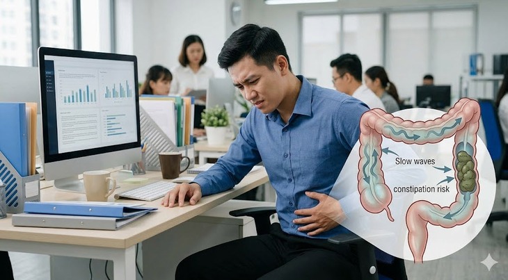 Vì sao người làm việc văn phòng dễ bị táo bón kéo dài?- Ảnh 1.