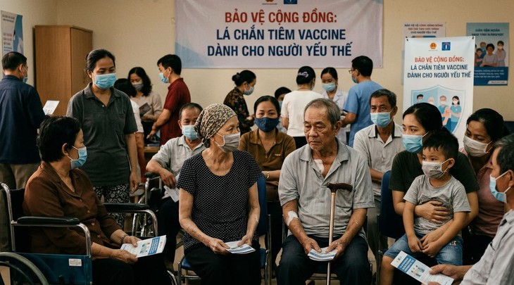 Tiêm vaccine: Trách nhiệm cộng đồng để bảo vệ người dễ tổn thương- Ảnh 1. Tiêm vaccine: Trách nhiệm cộng đồng để bảo vệ người dễ tổn thương- Ảnh 1.