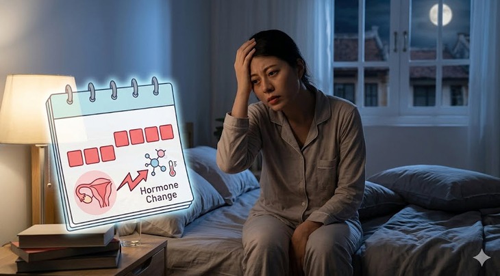 Mất ngủ trước kỳ kinh nguyệt có phải là dấu hiệu rối loạn hormone?- Ảnh 1. Mất ngủ trước kỳ kinh nguyệt có phải là dấu hiệu rối loạn hormone?- Ảnh 1.