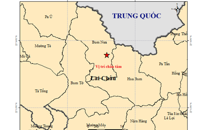 Xảy ra động đất 2.5 độ ở Lai Châu