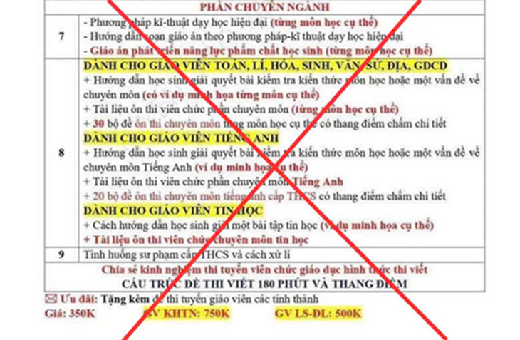 Rao bán tài liệu 'dỏm' ôn thi viên chức giáo dục tại Quảng Trị- Ảnh 1. Rao bán tài liệu 'dỏm' ôn thi viên chức giáo dục tại Quảng Trị- Ảnh 1.