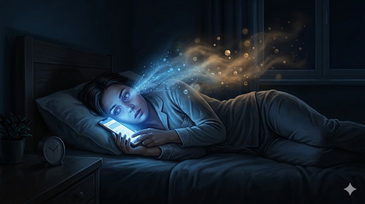 Ánh sáng xanh của điện thoại không chỉ gây mất ngủ mà còn ảnh hưởng đến sức khoẻ như thế nào?- Ảnh 1.