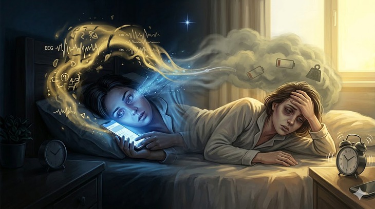 Ánh sáng xanh của điện thoại không chỉ gây mất ngủ mà còn ảnh hưởng đến sức khoẻ như thế nào?- Ảnh 2.