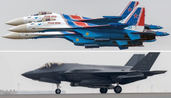 Tiêm kích F-35 Na Uy đối đầu hai oanh tạc cơ Tu-95MS cùng Su-35 Nga trên biển Barents- Ảnh 1. Tiêm kích F-35 Na Uy đối đầu hai oanh tạc cơ Tu-95MS cùng Su-35 Nga trên biển Barents- Ảnh 1.