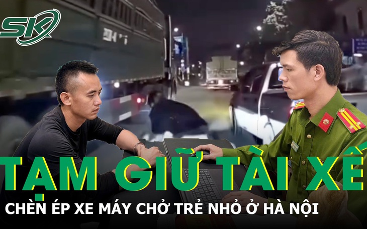 Tạm giữ tài xế xe bán tải chèn ép xe máy chở trẻ nhỏ ở Hà Nội