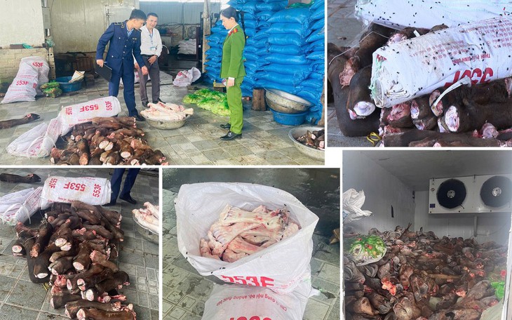 Gần 1 tấn nguyên liệu thực phẩm ‘trôi nổi’ chuẩn bị biến thành nem chua, xúc xích- Ảnh 3.