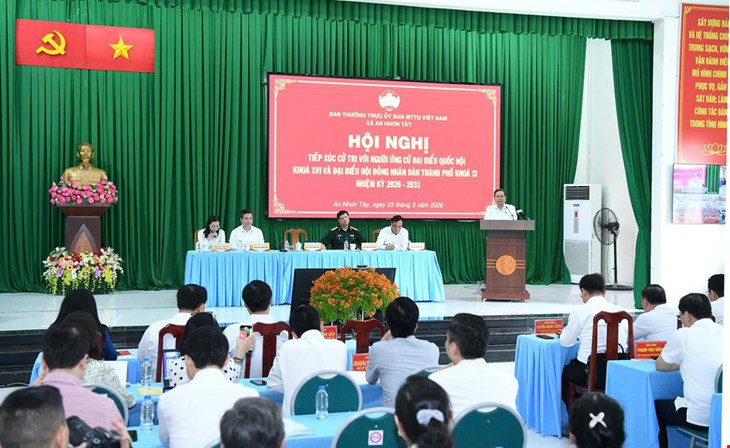 Chủ tịch Quốc hội dự tiếp xúc cử tri với người ứng cử ĐBQH khóa XVI tại TPHCM- Ảnh 1.