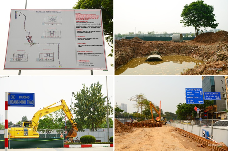Cận cảnh công trường chống ngập trên đường Võ Chí Công, Hà Nội- Ảnh 1.