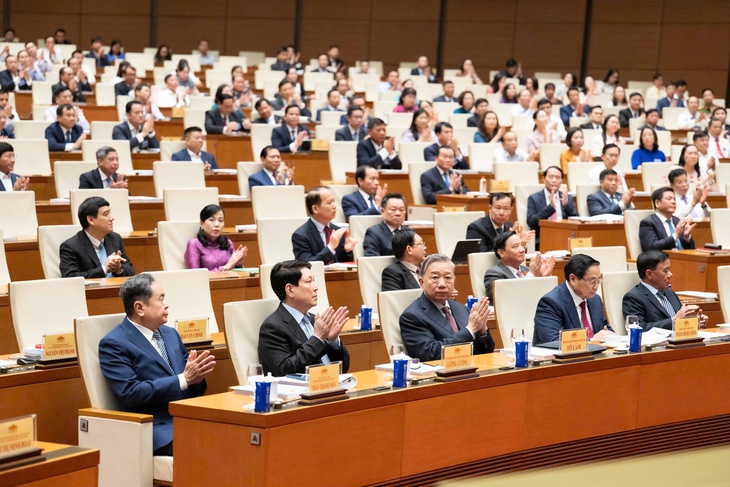 Tổng Bí thư Tô Lâm và nhiều lãnh đạo Đảng, Nhà nước dự Hội nghị tổng kết công tác bầu cử- Ảnh 1.