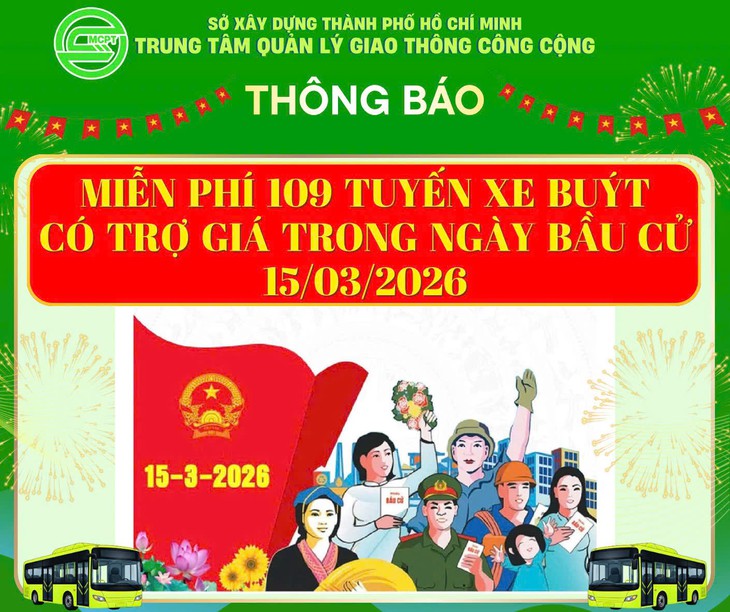 TP Hồ Chí Minh: Miễn phí vé xe buýt và metro số 1 trong ngày bầu cử 15/3- Ảnh 1.