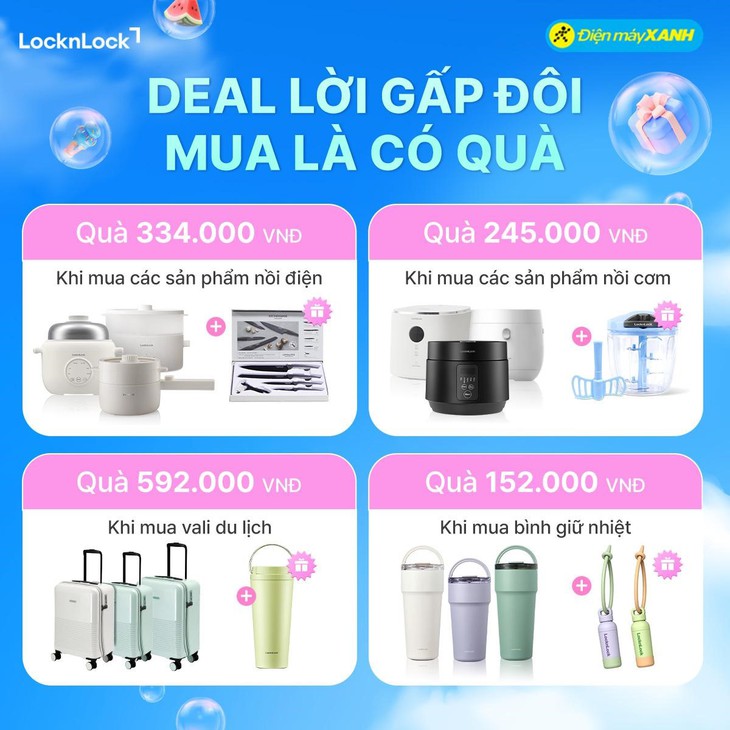 LOCKNLOCK tung siêu deal 50++ tại Điện Máy Xanh, mua 1 tặng 1 chỉ trong tháng 4!- Ảnh 3. LOCKNLOCK tung siêu deal 50++ tại Điện Máy Xanh, mua 1 tặng 1 chỉ trong tháng 4!- Ảnh 3.