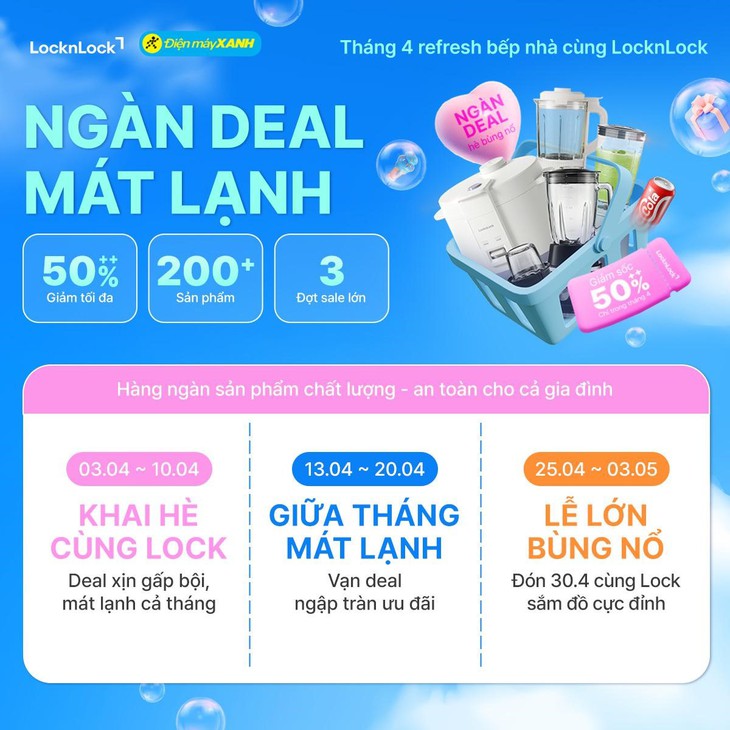 LOCKNLOCK tung siêu deal 50++ tại Điện Máy Xanh, mua 1 tặng 1 chỉ trong tháng 4!- Ảnh 4. LOCKNLOCK tung siêu deal 50++ tại Điện Máy Xanh, mua 1 tặng 1 chỉ trong tháng 4!- Ảnh 4.