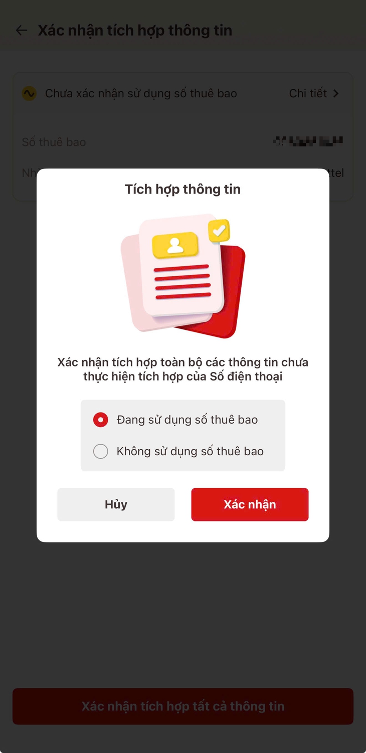 Cách xác nhận không sử dụng SIM lạ trên VNeID- Ảnh 5. Cách xác nhận không sử dụng SIM lạ trên VNeID- Ảnh 5.