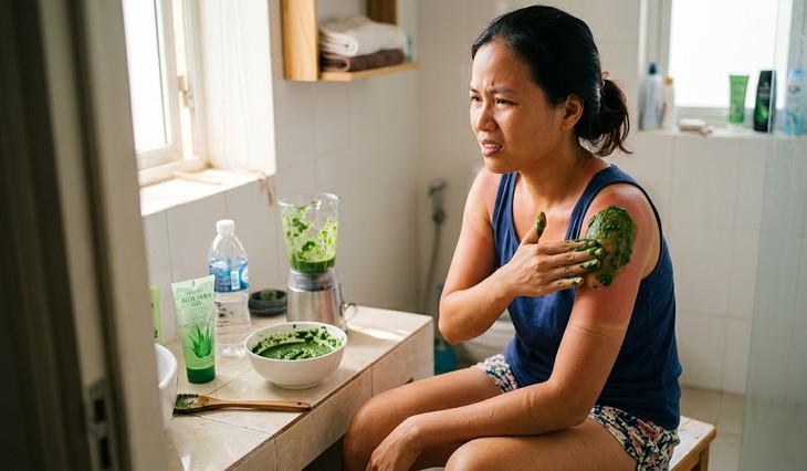 Da cháy nắng và cách dùng rau mồng tơi để xử lý- Ảnh 1.