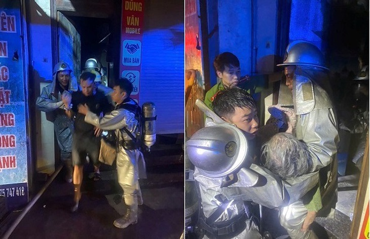 Cháy nhà lúc rạng sáng ở Hà Nội, giải cứu an toàn 2 người mắc kẹt- Ảnh 2.