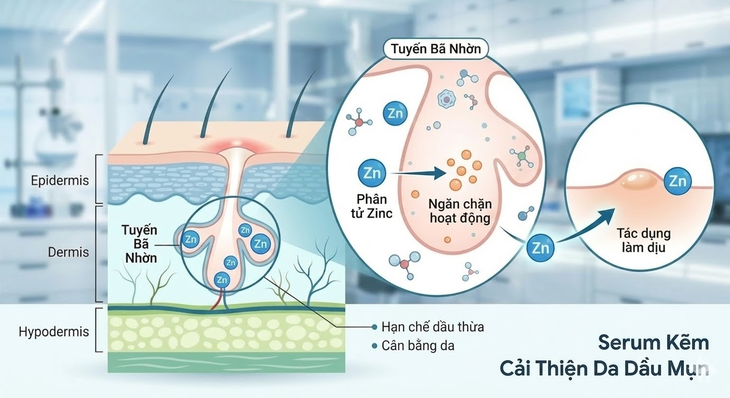 Serum kẽm: 'Chìa khóa' kiểm soát dầu nhờn và giải quyết bài toán mụn viêm- Ảnh 2.