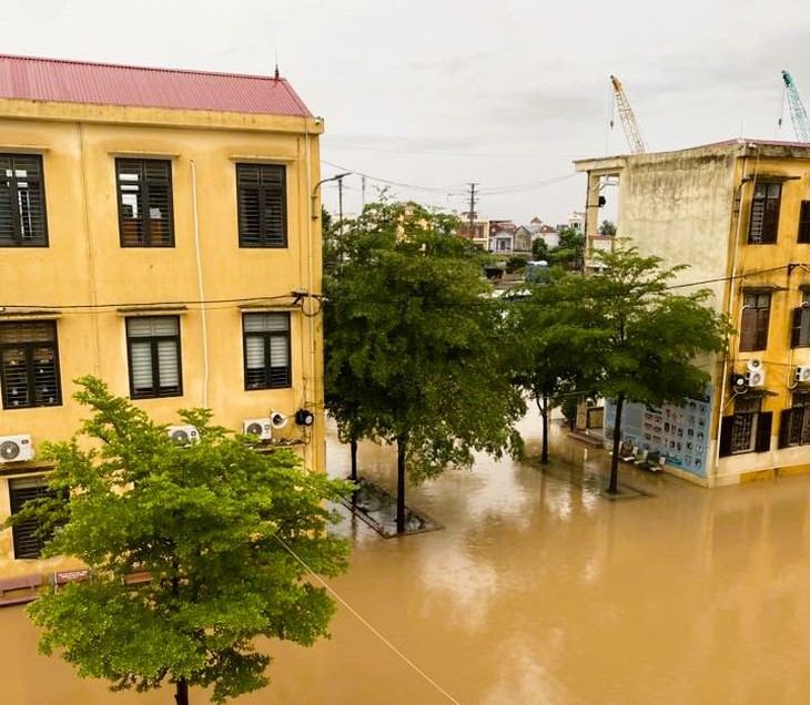 Cây cầu đặc biệt giữa sân trường ngập nước ở Hải Phòng gây xúc động mạng xã hội- Ảnh 2.