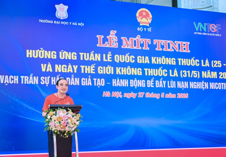 Hiệu trưởng Đại học Y Hà Nội kêu gọi sinh viên ngành Y nói không với thuốc lá- Ảnh 1.