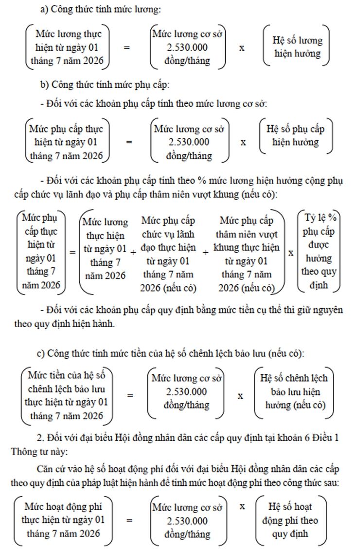 Bộ Nội vụ hướng dẫn chi tiết cách tính lương, phụ cấp khi áp dụng lương cơ sở mới từ 1/7- Ảnh 2.