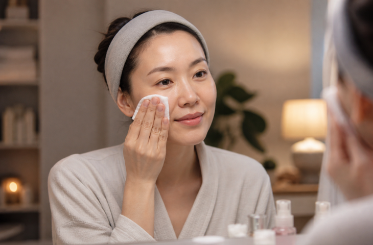 5 bước chăm sóc da buổi tối giảm nếp nhăn cho phụ nữ sau 40 tuổi- Ảnh 1.