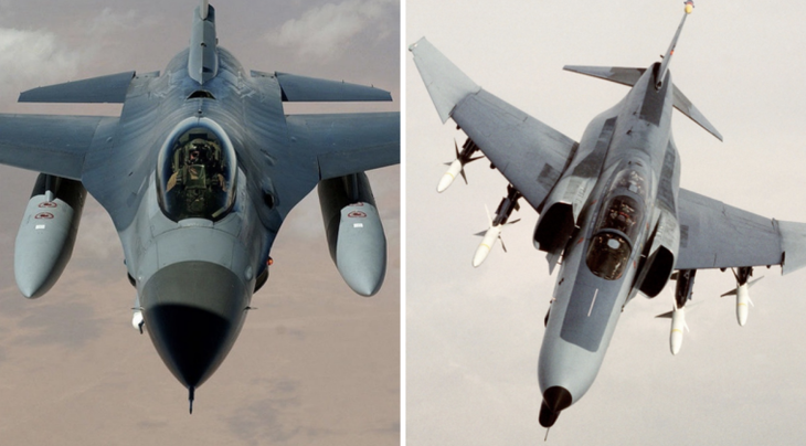 Tiêm kích F-4 Iran giao chiến F-16 Mỹ trong không phận Saudi Arabia- Ảnh 1. Tiêm kích F-4 Iran giao chiến F-16 Mỹ trong không phận Saudi Arabia- Ảnh 1.