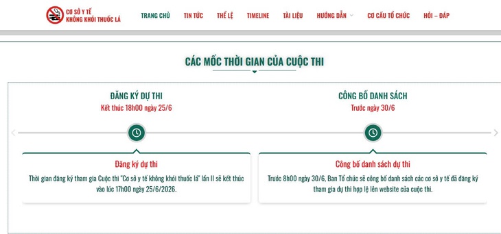 Hôm nay, bắt đầu đăng ký Cuộc thi 'Cơ sở y tế không khói thuốc lá' lần II- Ảnh 1. Hôm nay, bắt đầu đăng ký Cuộc thi 'Cơ sở y tế không khói thuốc lá' lần II- Ảnh 1.