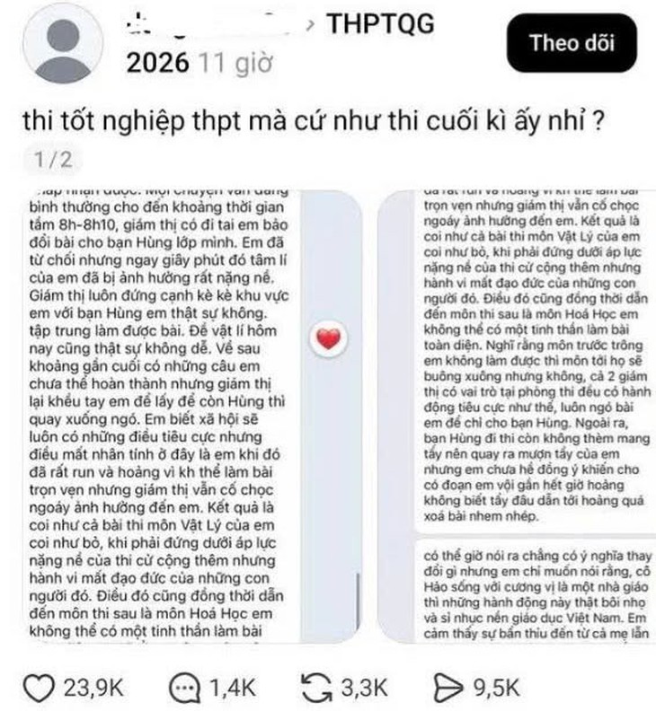Xác minh phản ánh giám thị gợi ý thí sinh cho bạn xem bài thi ở Quảng Ninh- Ảnh 1.