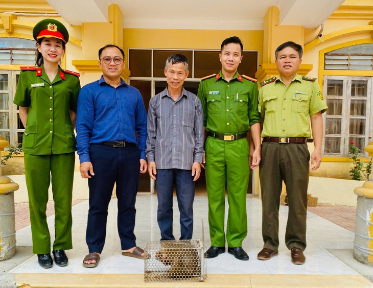 Bất ngờ chạm mặt khỉ đuôi lợn giữa đêm, người dân trình báo kiểm lâm- Ảnh 1.