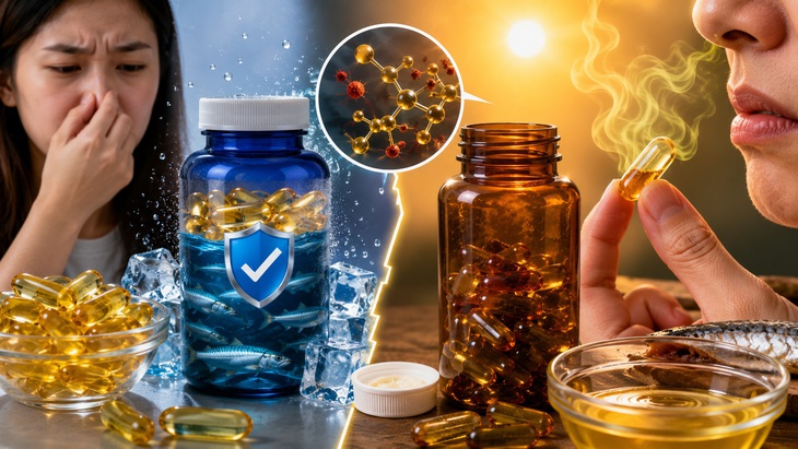 Cắn vỡ viên Omega-3 thấy mùi này, nên dừng uống ngay - Ảnh 1.
