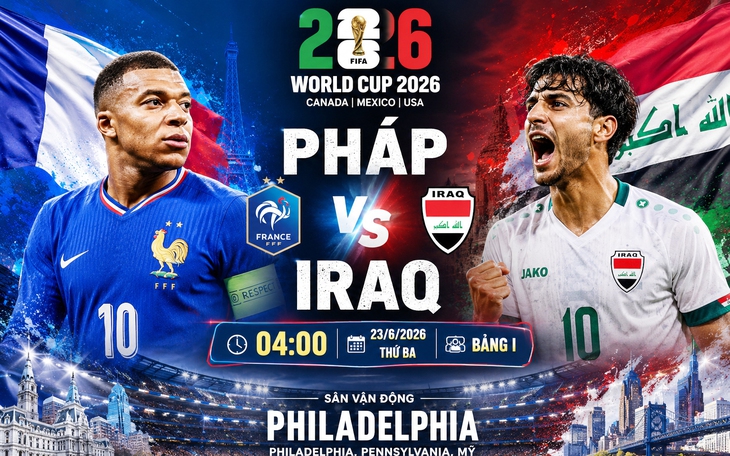 Kênh và link xem trực tiếp Pháp vs Iraq - World Cup 2026 ngày 23/6- Ảnh 2.