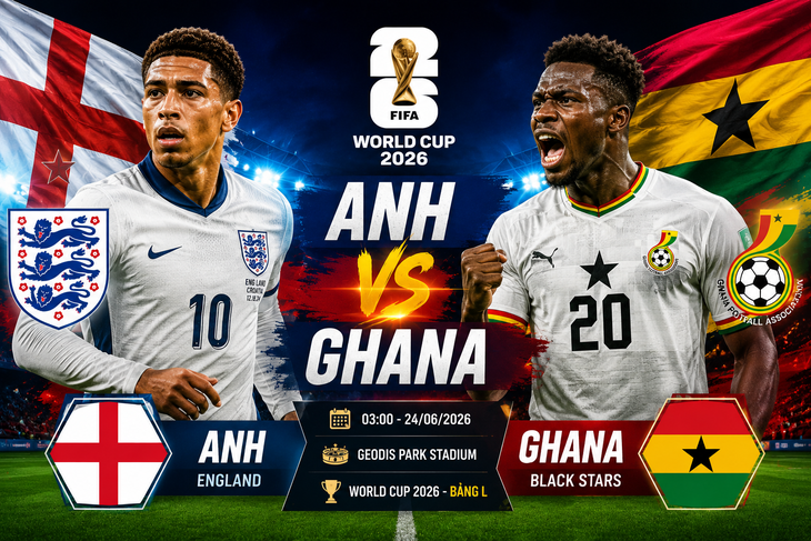 Kênh và link xem trực tiếp Anh vs Ghana - World Cup 2026 ngày 24/6- Ảnh 1. Kênh và link xem trực tiếp Anh vs Ghana - World Cup 2026 ngày 24/6- Ảnh 1.