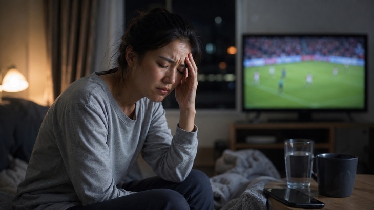 Thức khuya xem bóng đá: Vì sao gây đau nửa đầu, nhất là phụ nữ?- Ảnh 1.