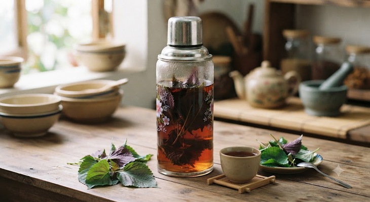 3 thời điểm uống nước lá tía tô an toàn và hiệu quả - Ảnh 1.
