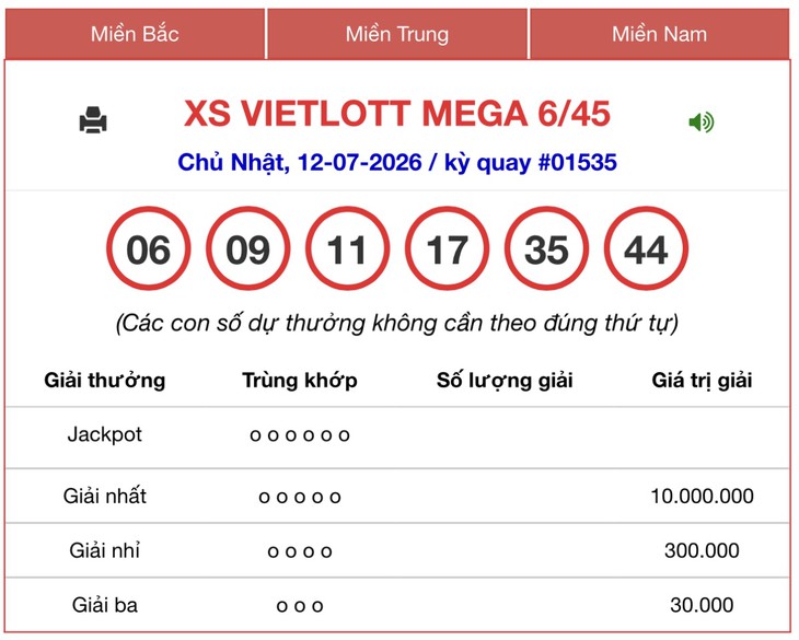 Kết quả xổ số Vietlott hôm nay 13/7/2026 - Vietlott 13/7 - Xổ số Power 6/55 và Mega 6/45 ngày 13/7- Ảnh 8.