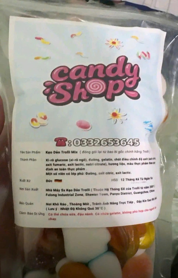 Xử phạt Candy&Shop vì chưa thực hiện việc tự công bố sản phẩm, tem nhãn phụ thiếu thông tin về nhà phân phối - Ảnh 3.