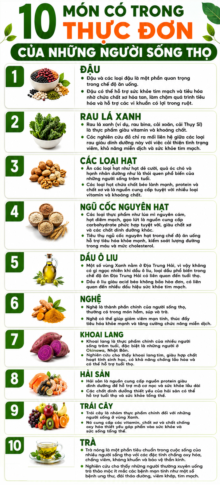 10 món có trong thực đơn của những người sống thọ- Ảnh 1.