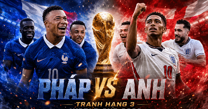 Kênh và link xem trực tiếp Pháp vs Anh - tranh hạng Ba World Cup 2026 ngày 19/7- Ảnh 1.