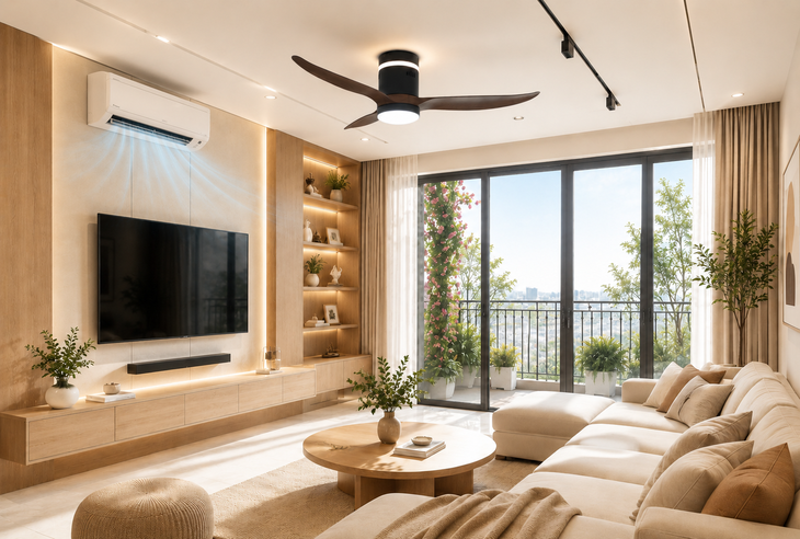 Kết hợp điều hòa và quạt trần thế nào để vừa mát vừa tiết kiệm điện?- Ảnh 3.