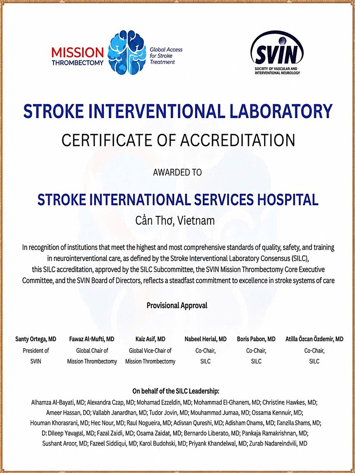 S.I.S Cần Thơ được cấp chứng nhận Stroke Interventional Laboratory theo tiêu chuẩn SILC- Ảnh 3.