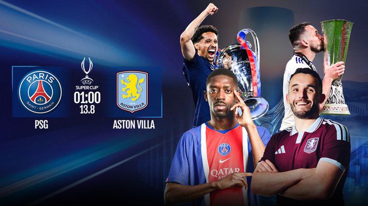 Lịch thi đấu bóng đá hôm nay ngày 12/8 - 13/8: Siêu cúp châu Âu PSG vs Aston Villa- Ảnh 1.