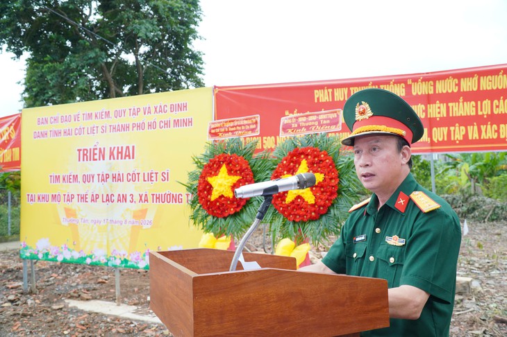 TPHCM tìm kiếm, quy tập hài cốt liệt sĩ tại xã Thường Tân - Ảnh 2.