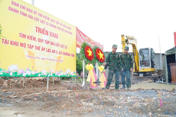 TPHCM tìm kiếm, quy tập hài cốt liệt sĩ tại xã Thường Tân - Ảnh 3.