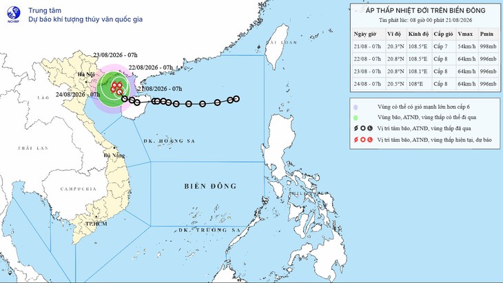 Áp thấp nhiệt đới quần thảo trên Vịnh Bắc Bộ, 6 tỉnh thành có mưa to nhất - Ảnh 1.