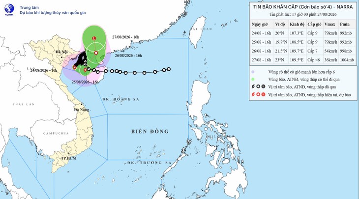 Bão số 4 lại tiến sát vùng biển Quảng Ninh, Hải Phòng, đường đi khó lường- Ảnh 1.