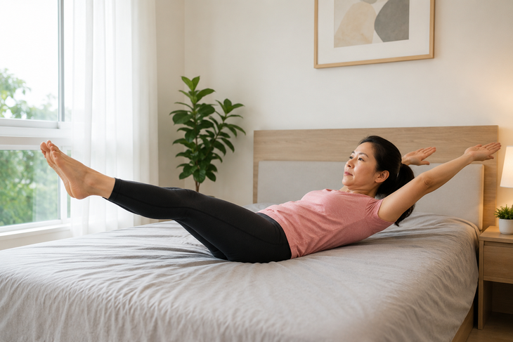 5 bài tập tại giường giúp tăng cường cơ lõi sau tuổi 60 - Ảnh 2.