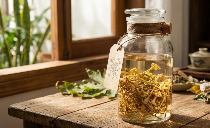 Tác dụng của hoa đu đủ đực ngâm rượu - Ảnh 1.