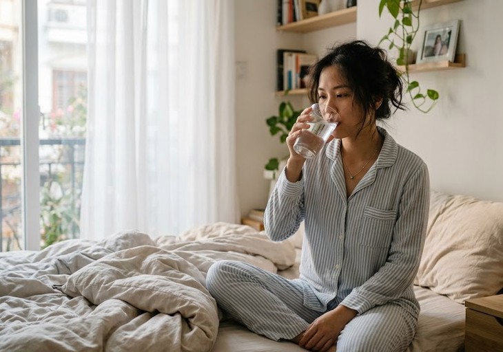 Buổi sáng nên uống nước trước hay sau khi đánh răng? - Ảnh 1.