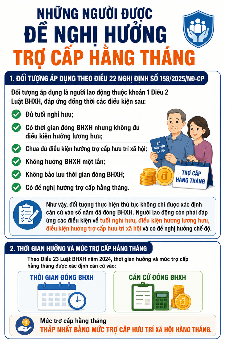 Cách nhận trợ cấp hằng tháng khi chưa đủ điều kiện hưởng lương hưu - Ảnh 1.